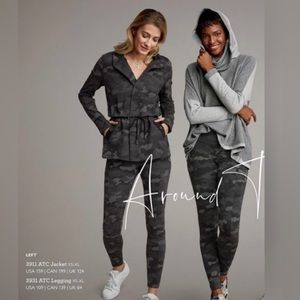 CAbi ATC black and grey cami leggings with pockets